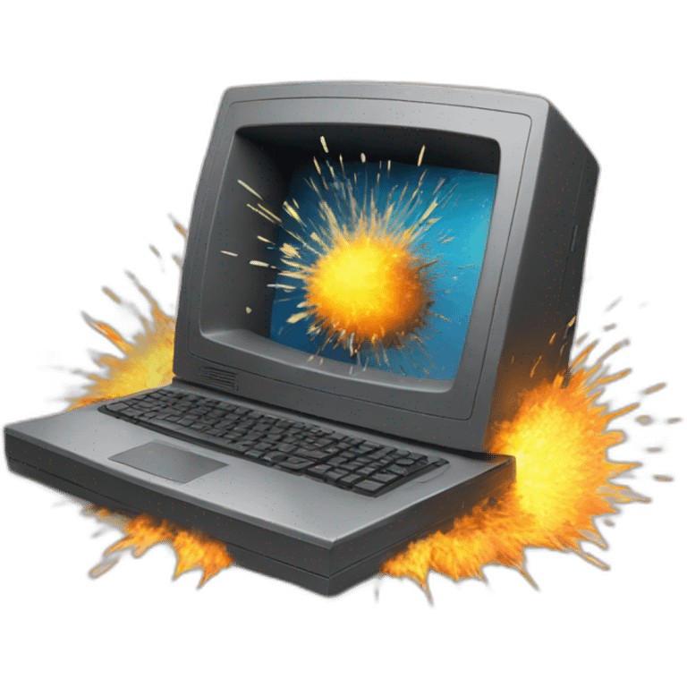 exploding computer emoji