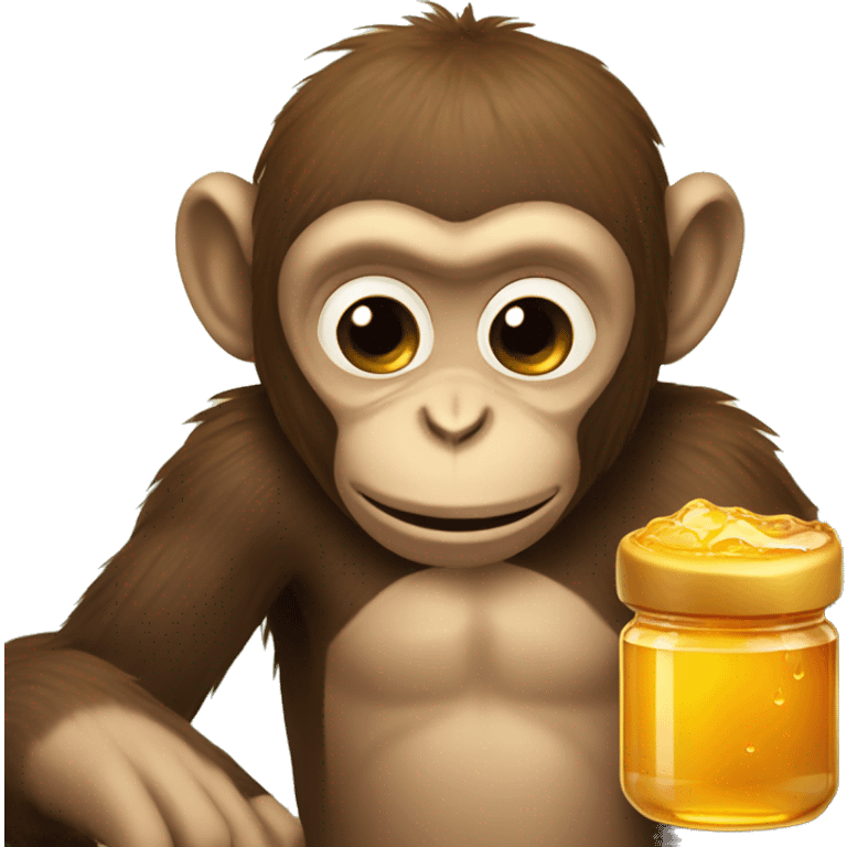 Monkey with monkey in his honey emoji