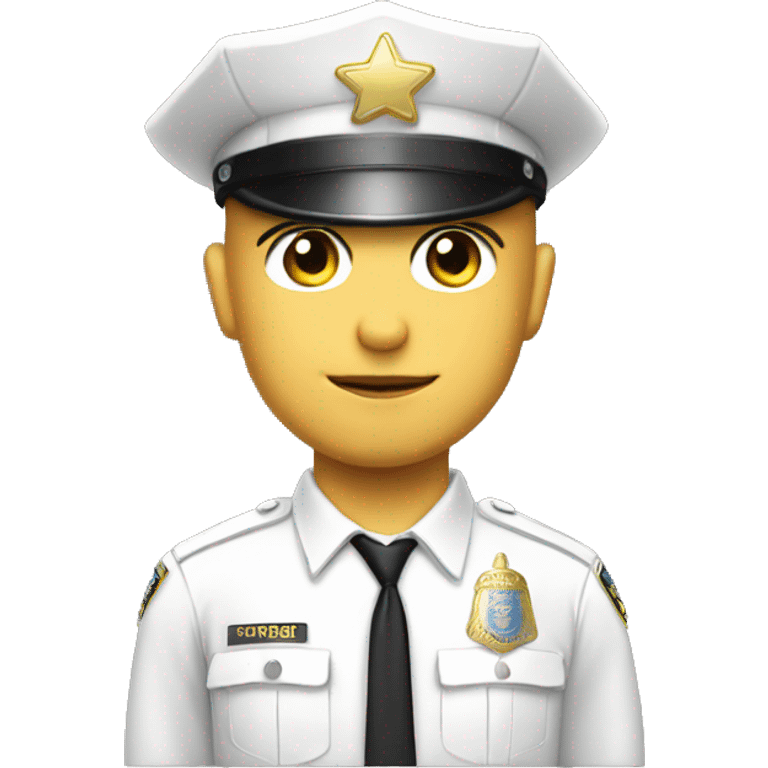 A WHITE Police man bald with cap with Big ANGEL WINGS emoji