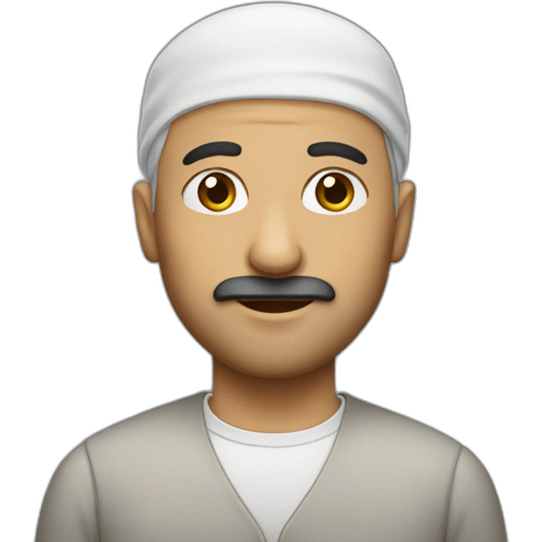 Muslim man with balding mustache emoji