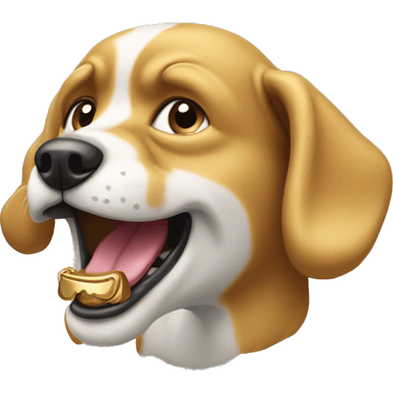 Dog with gold teeth emoji