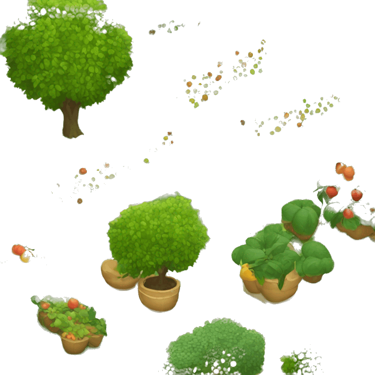 garden with fruit trees emoji