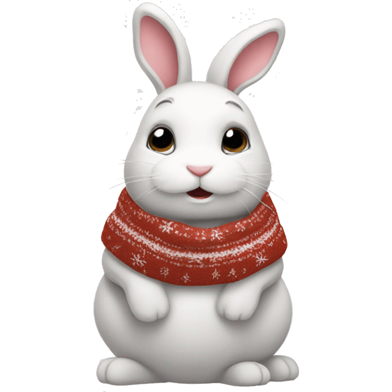 christmas cozy white rabbit emoji