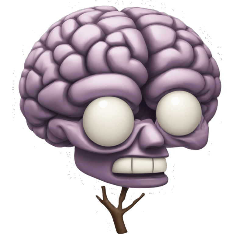 brain trying to concentrate emoji