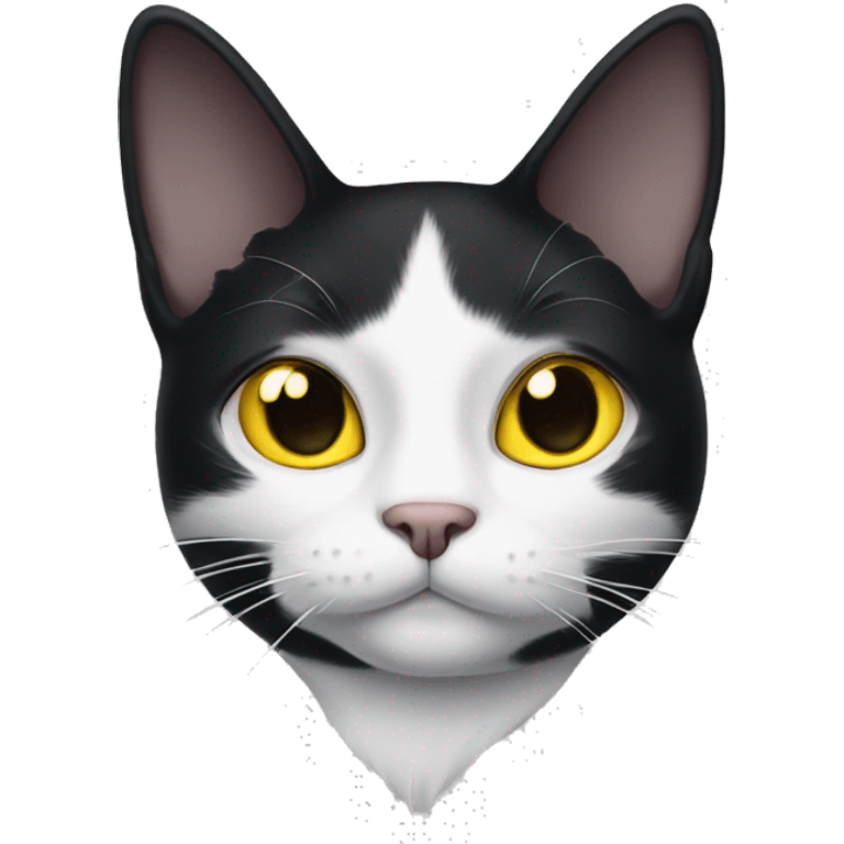 Black white cat with yellow eyes and patch over one eye emoji