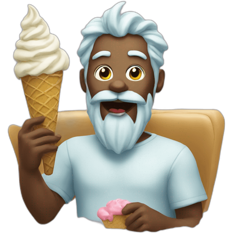 God eating ice cream emoji