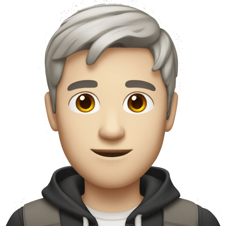 Guy with a white skin and medium-short brown hair emoji