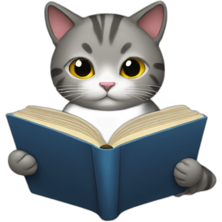 cat reading a book emoji