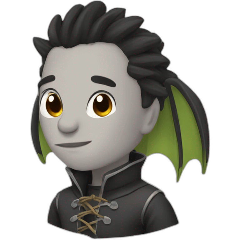 Chimuelo (dragón) negro emoji