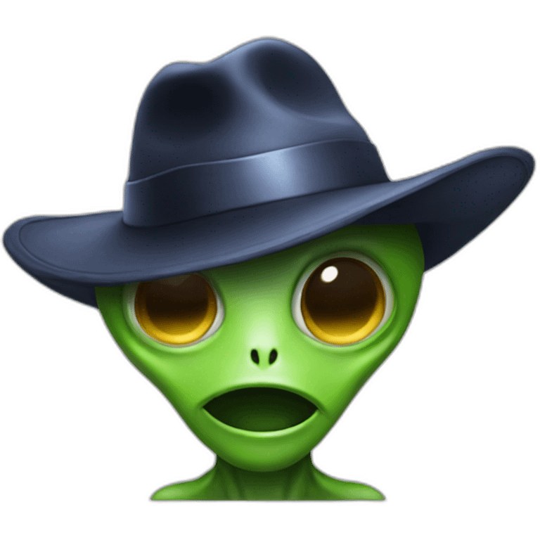 alien with a fedora emoji