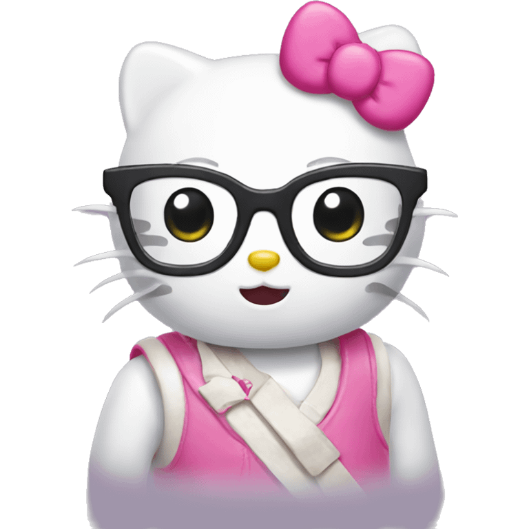 Hello kitty with glasses  emoji