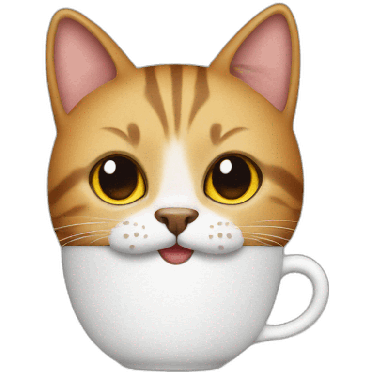 Cat coffee emoji