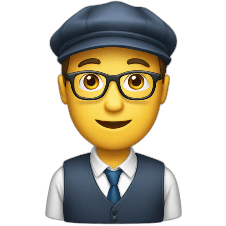 Professeur avec une casquette emoji