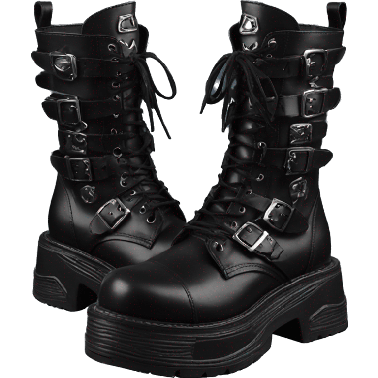 Black Demonia platform boots emoji