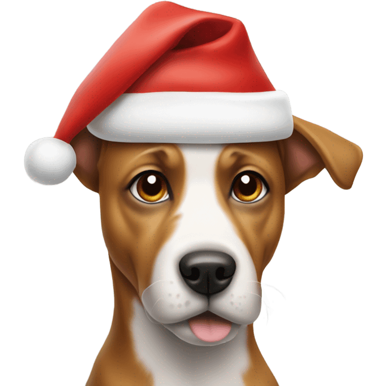 Dog in a Santa hat emoji