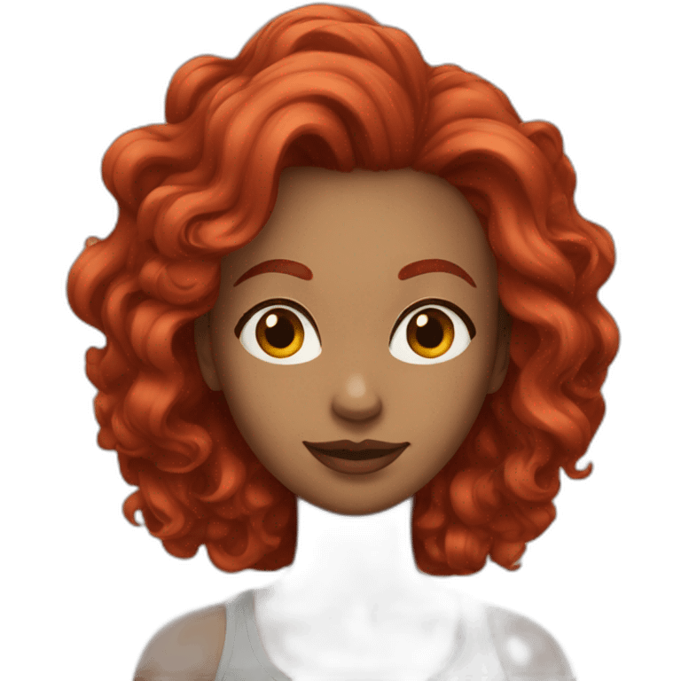 woman red hair curvy emoji