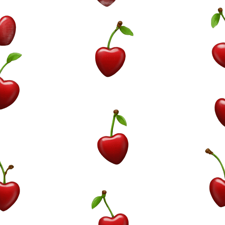 Heart shaped cherries emoji