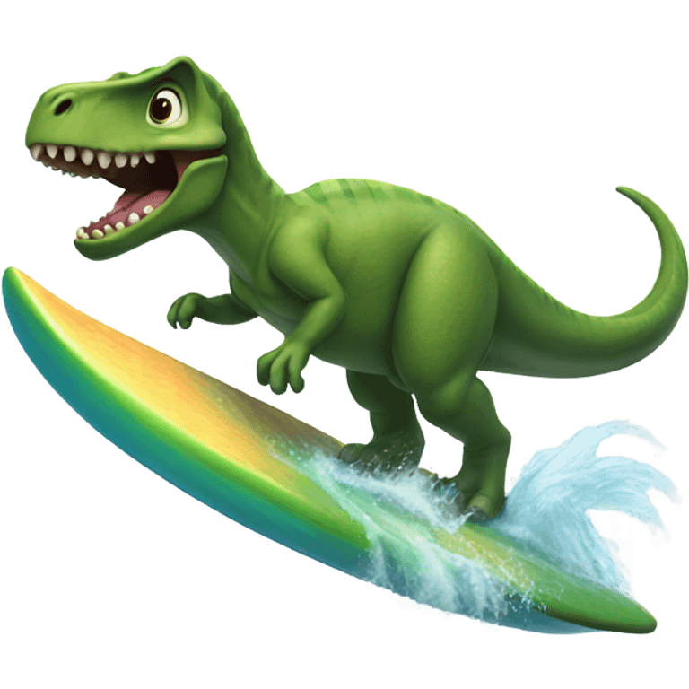 dinosaur surfing emoji