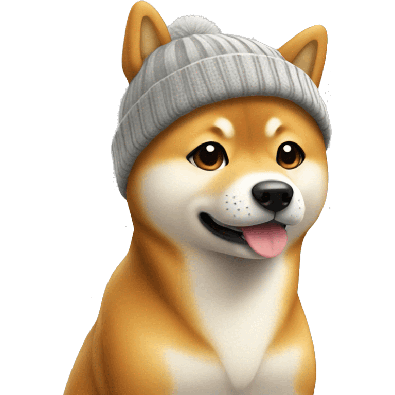 shiba inu wearing a beanie  emoji