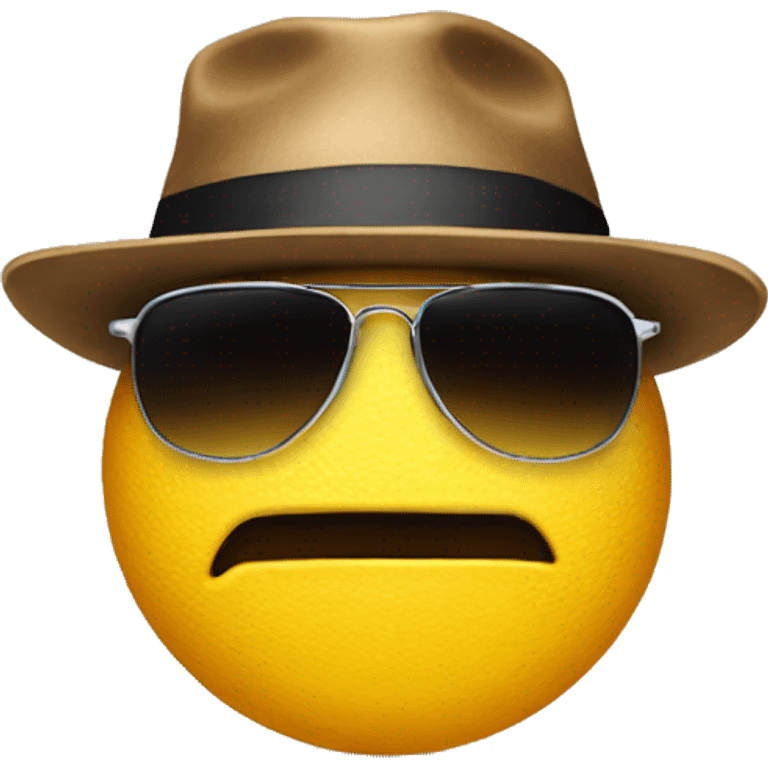 A face with sunglasses and hat without love emoji