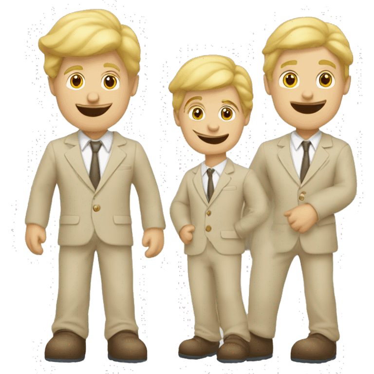 Un homme blond en costume 3 pièce Beige  emoji