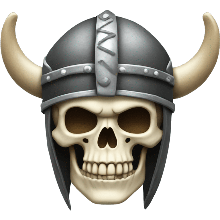 Skeleton wearing a Viking hat emoji