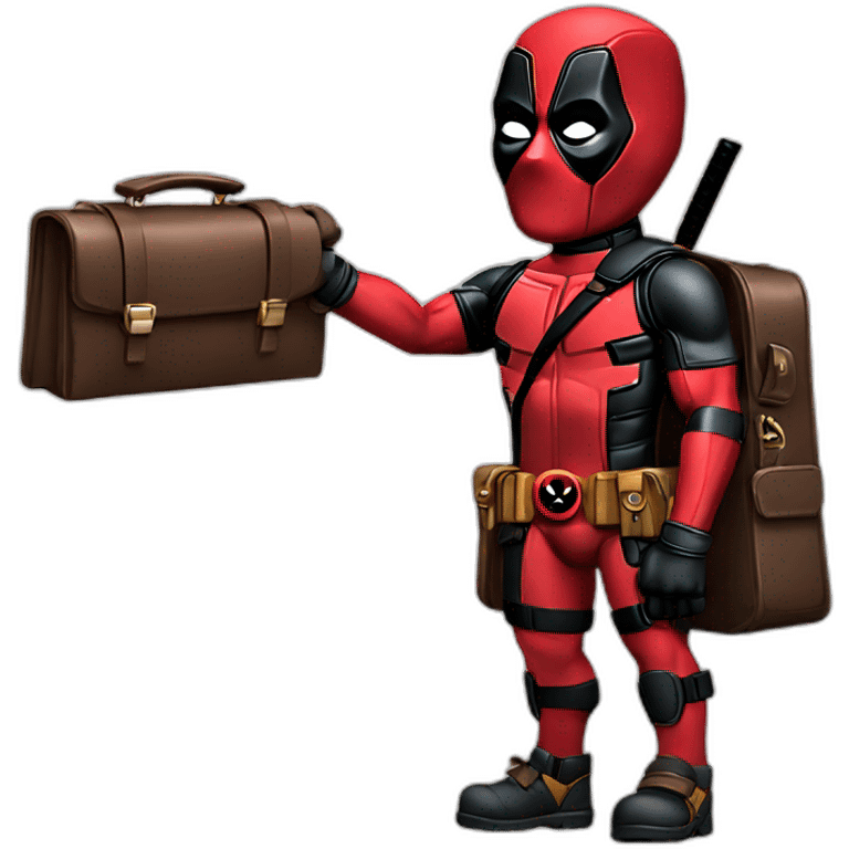 Deadpool with the briefcase emoji