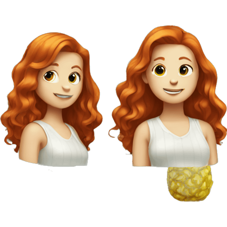 redhead girl, super helpful, pinapple  emoji