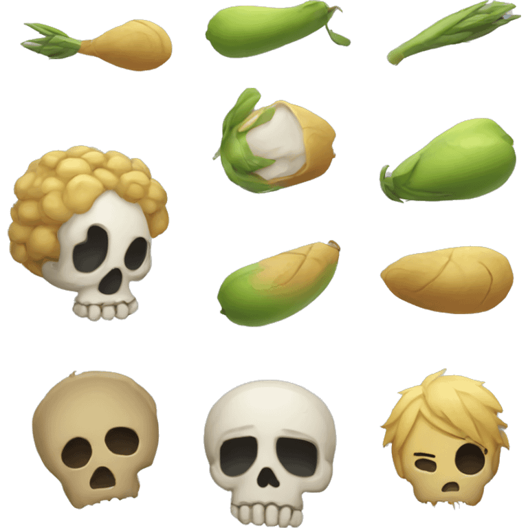 combine sob, skull and moyai emojis emoji