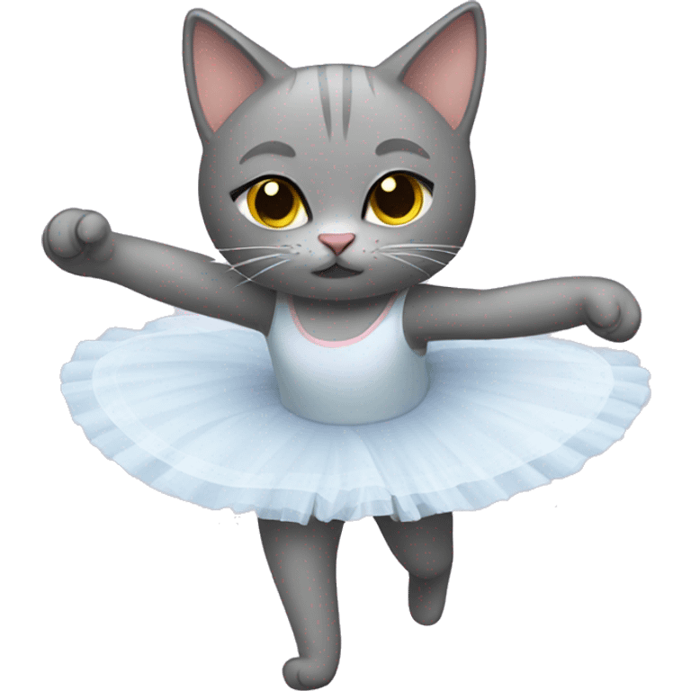 Gray ballerina cat emoji