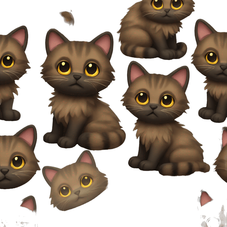 Brown and black fluffy cat emoji