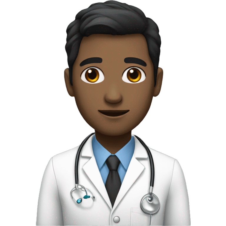 doctor, white skin, black hair, without stethoscope emoji