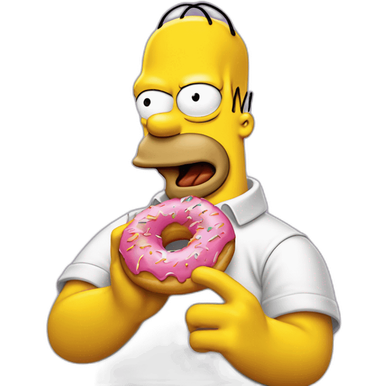 Homer simpson qui mange un donut emoji