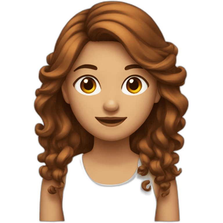 Fille cheveux marron emoji