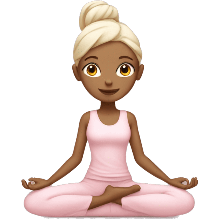 White yoga girl light pink clothes  emoji