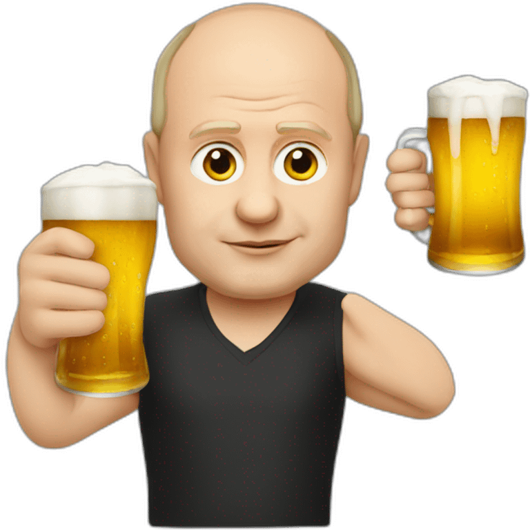 Vladimir poutine-drinking-beer emoji