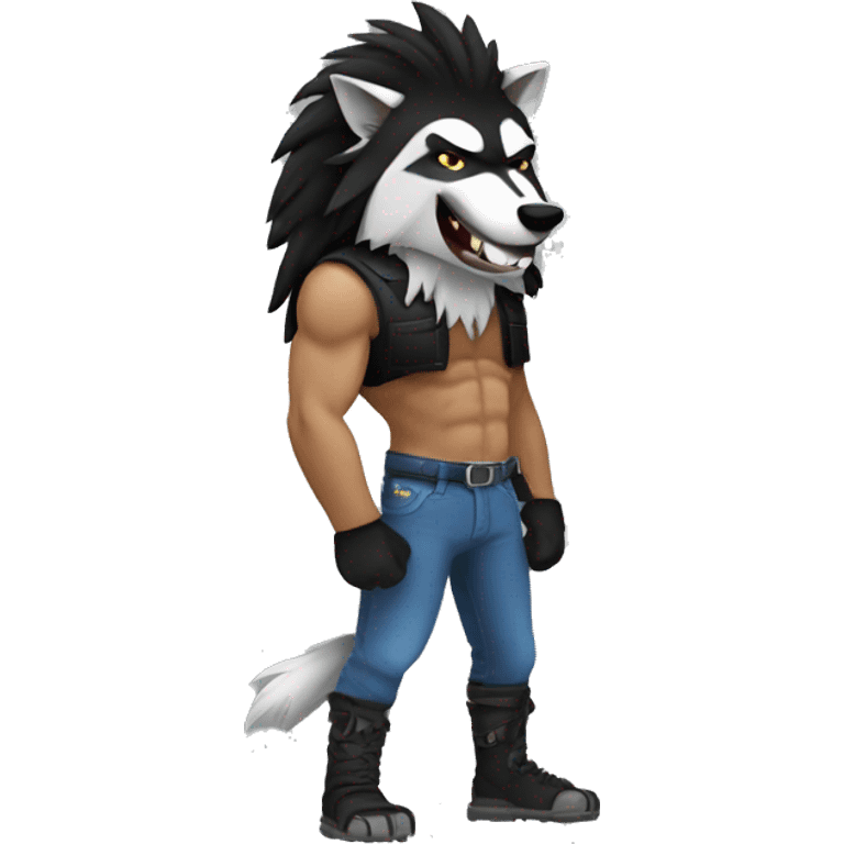 Lobo musculoso  emoji