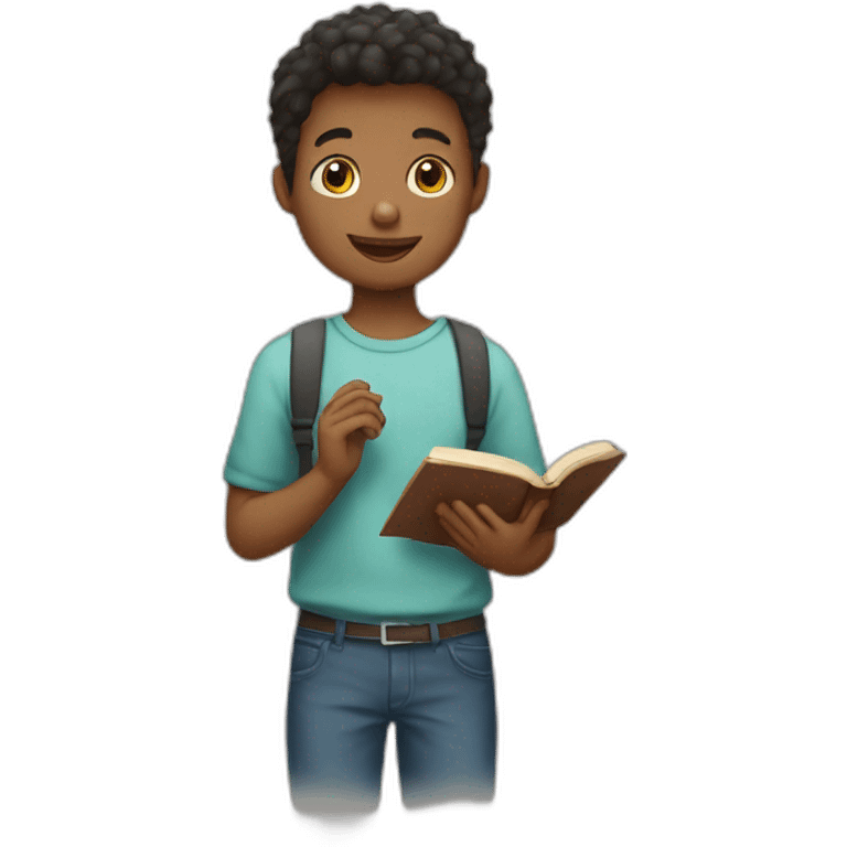 A boy holding a book emoji