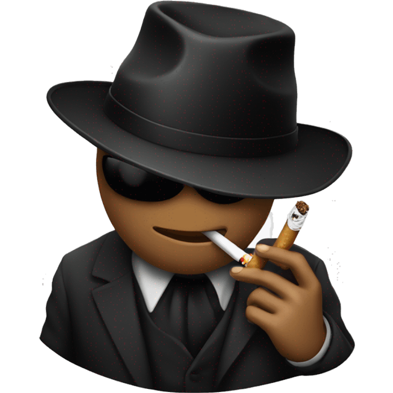 Black hat smoking a cigarette emoji