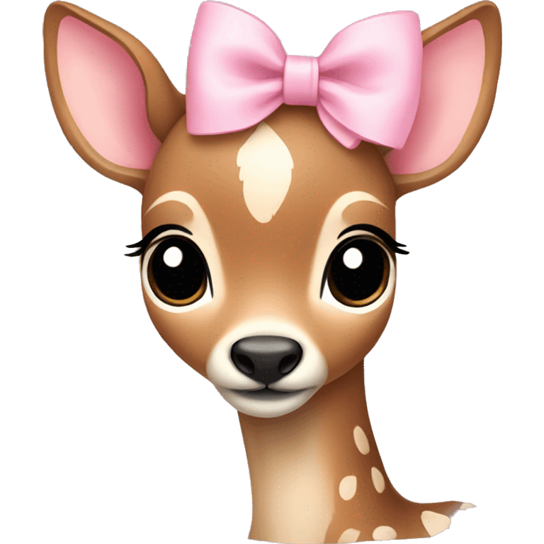 fawn with light pink bow  emoji