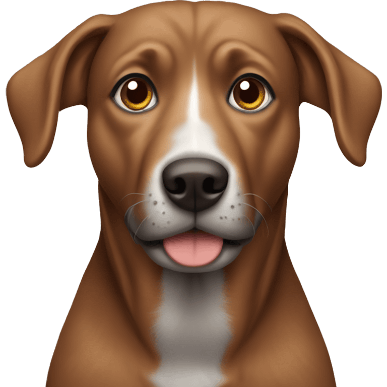 Brown dog with gray face emoji