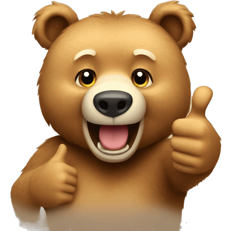 bear shows thumbs up emoji