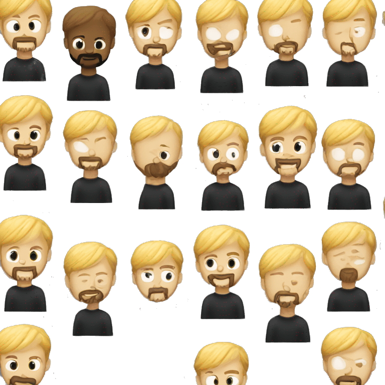 blonde guy with beard and with black cat in hands emoji