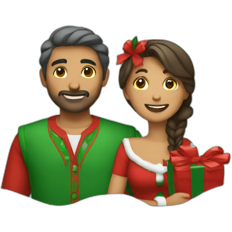 pareja en navidad emoji