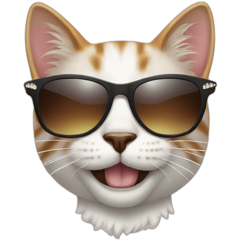 Cat with sunglasses grinning with diamonds grills emoji