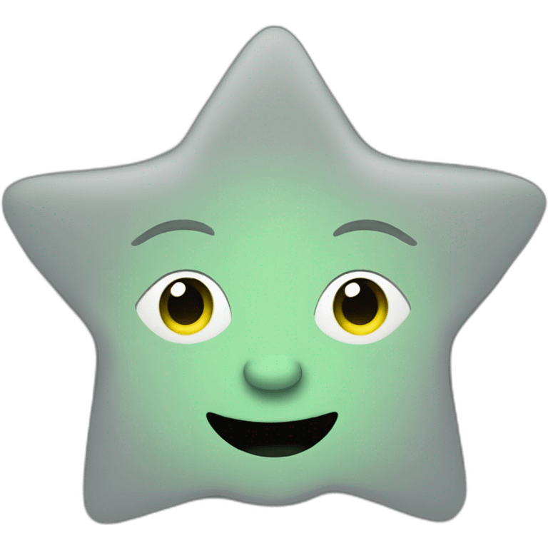 grey face in a green 5-point-star emoji