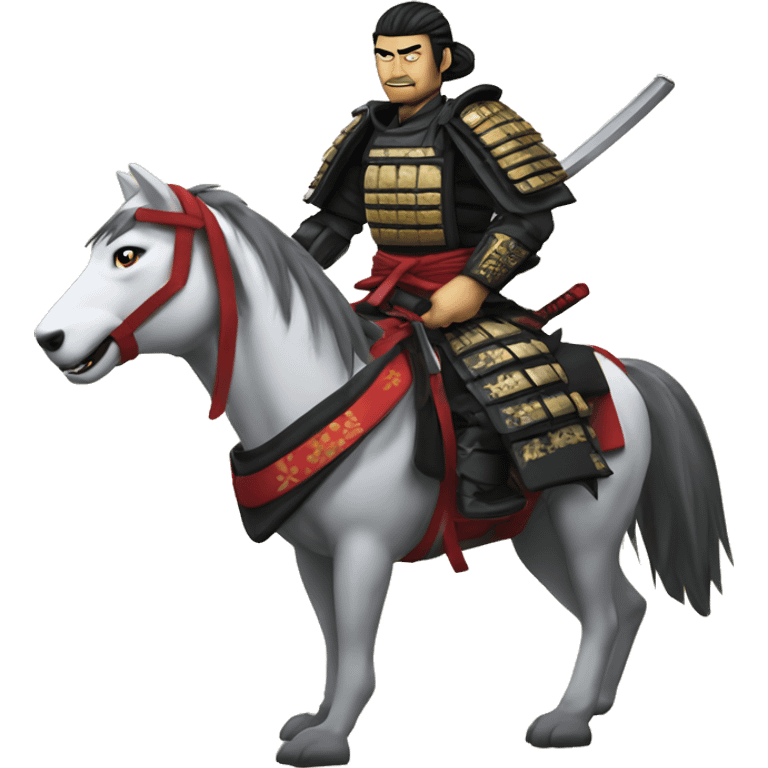 shogun samurai on wild wolf emoji