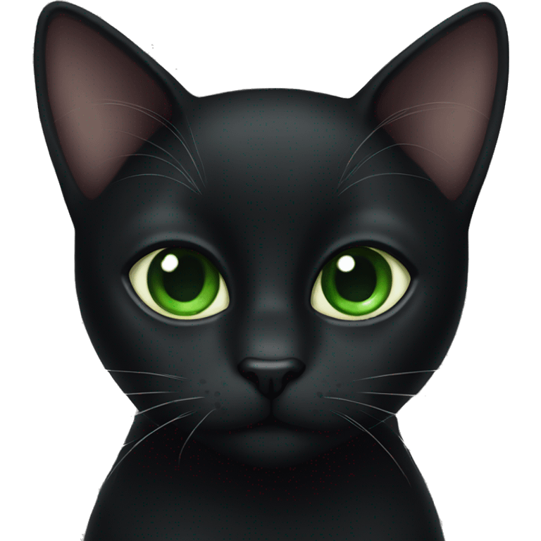 Black cat with green eyes emoji