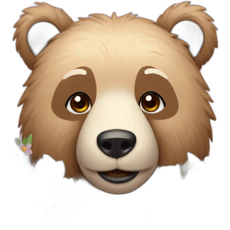 bear with flowers emoji