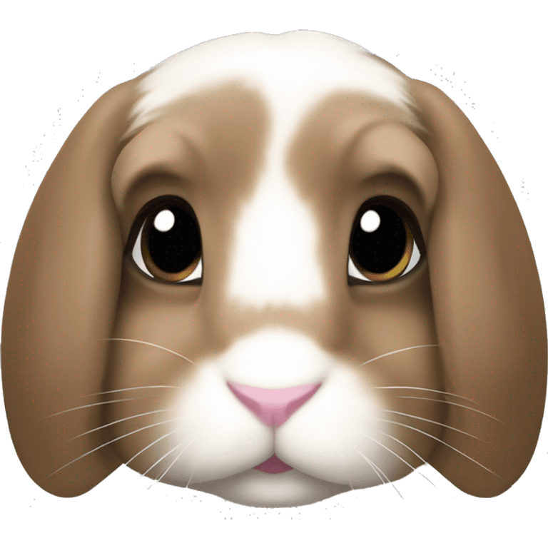 brown holland lop bunny (portrait, facing forward, iOS 17 style, happy) emoji